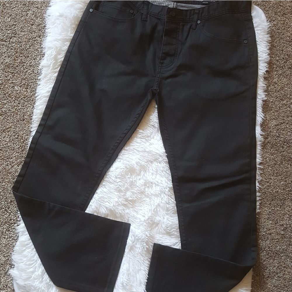 ZAK Los Angeles Black Button Fly Jeans Size 34x30‎